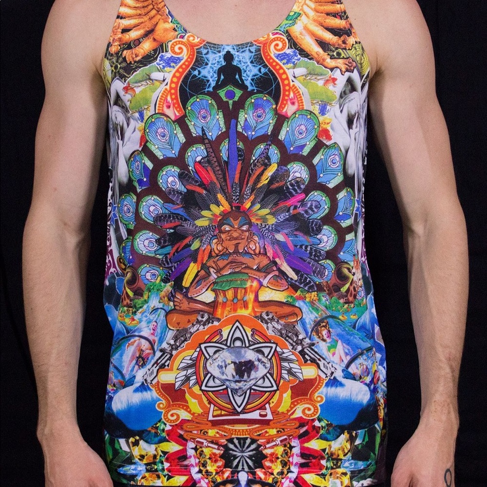 Rave psychedelic festival tank top trippy